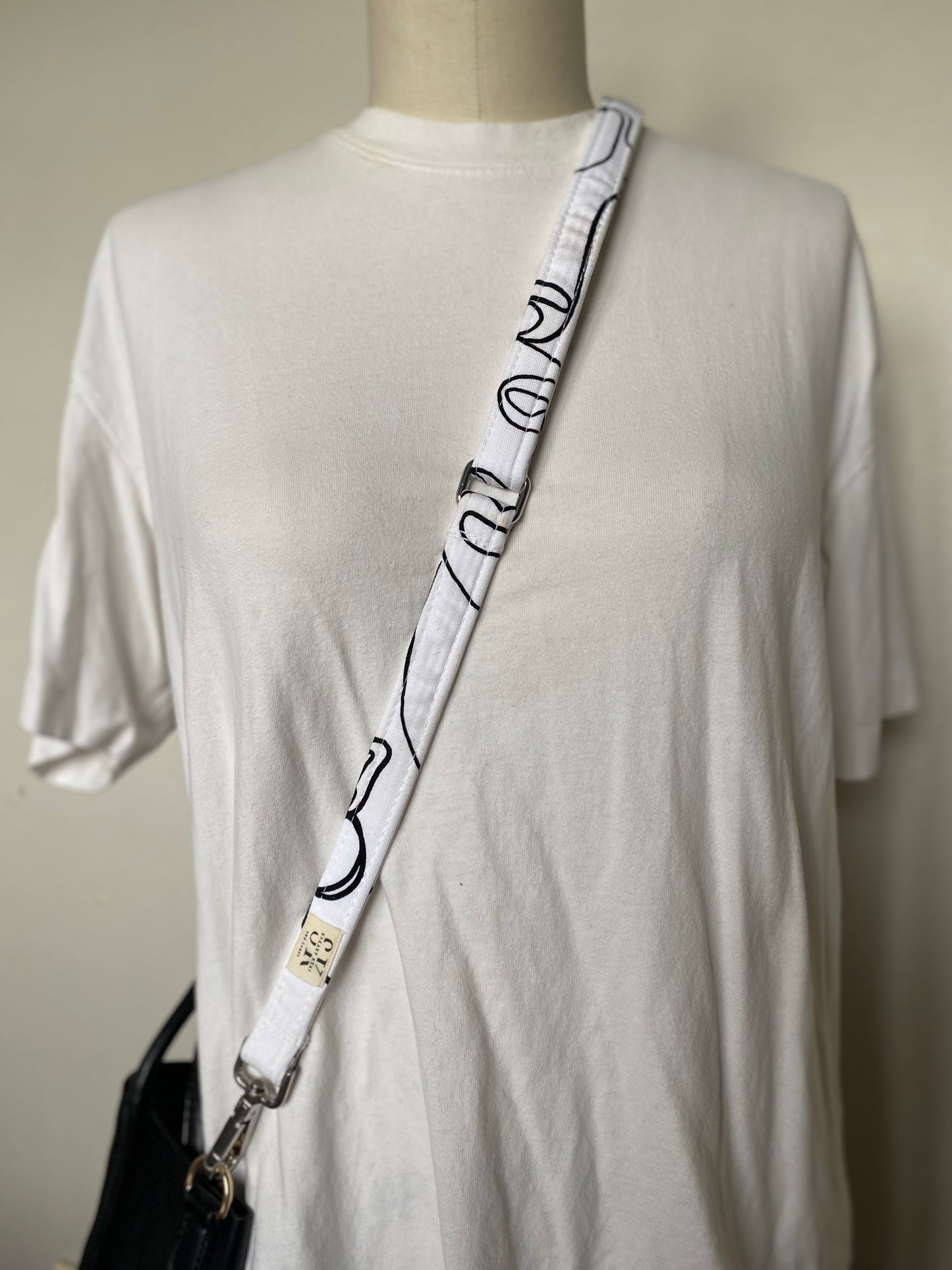 Abstract White Adjustable Bag Strap