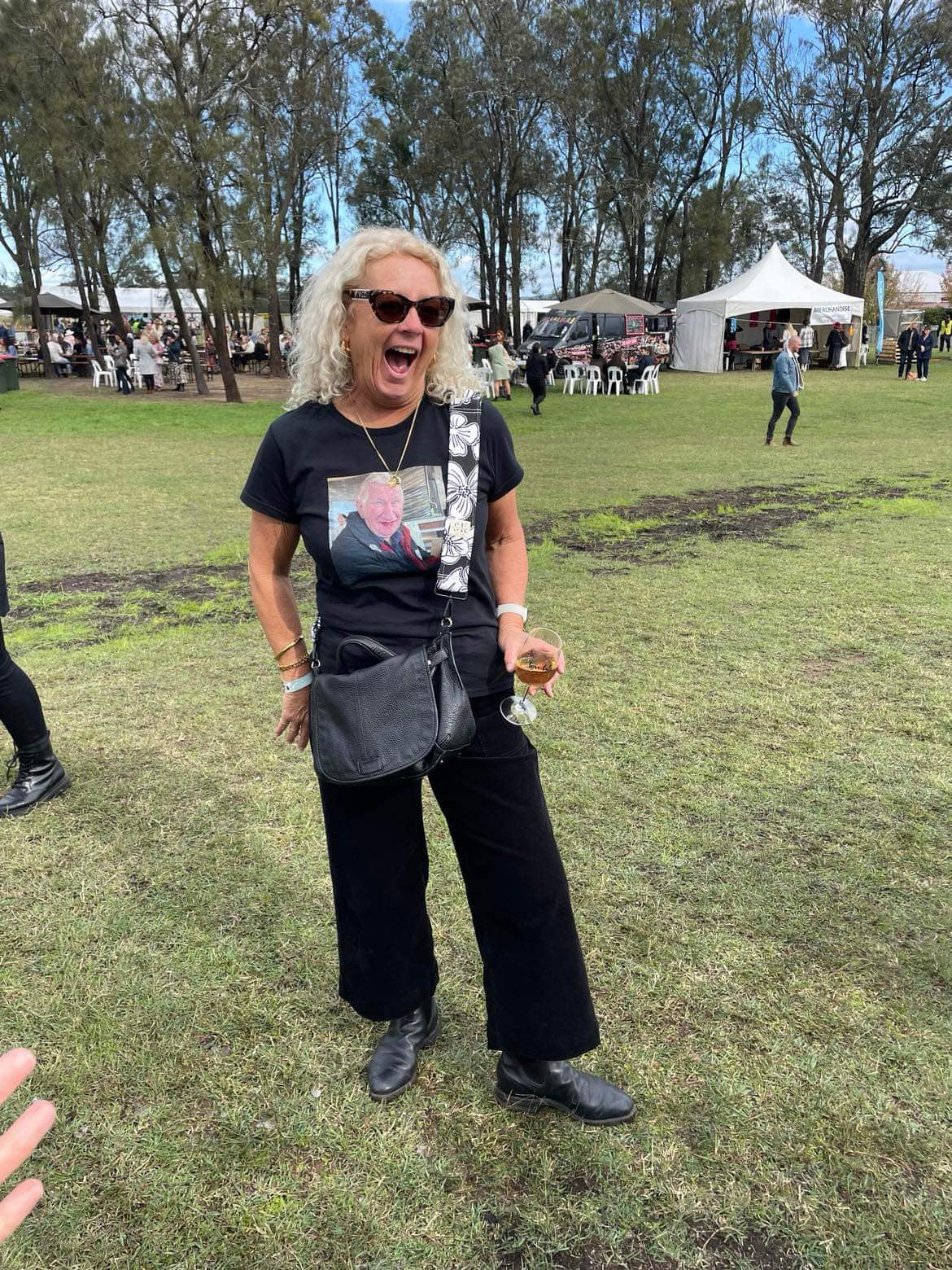 Black & White Flowers Adjustable Bag Strap