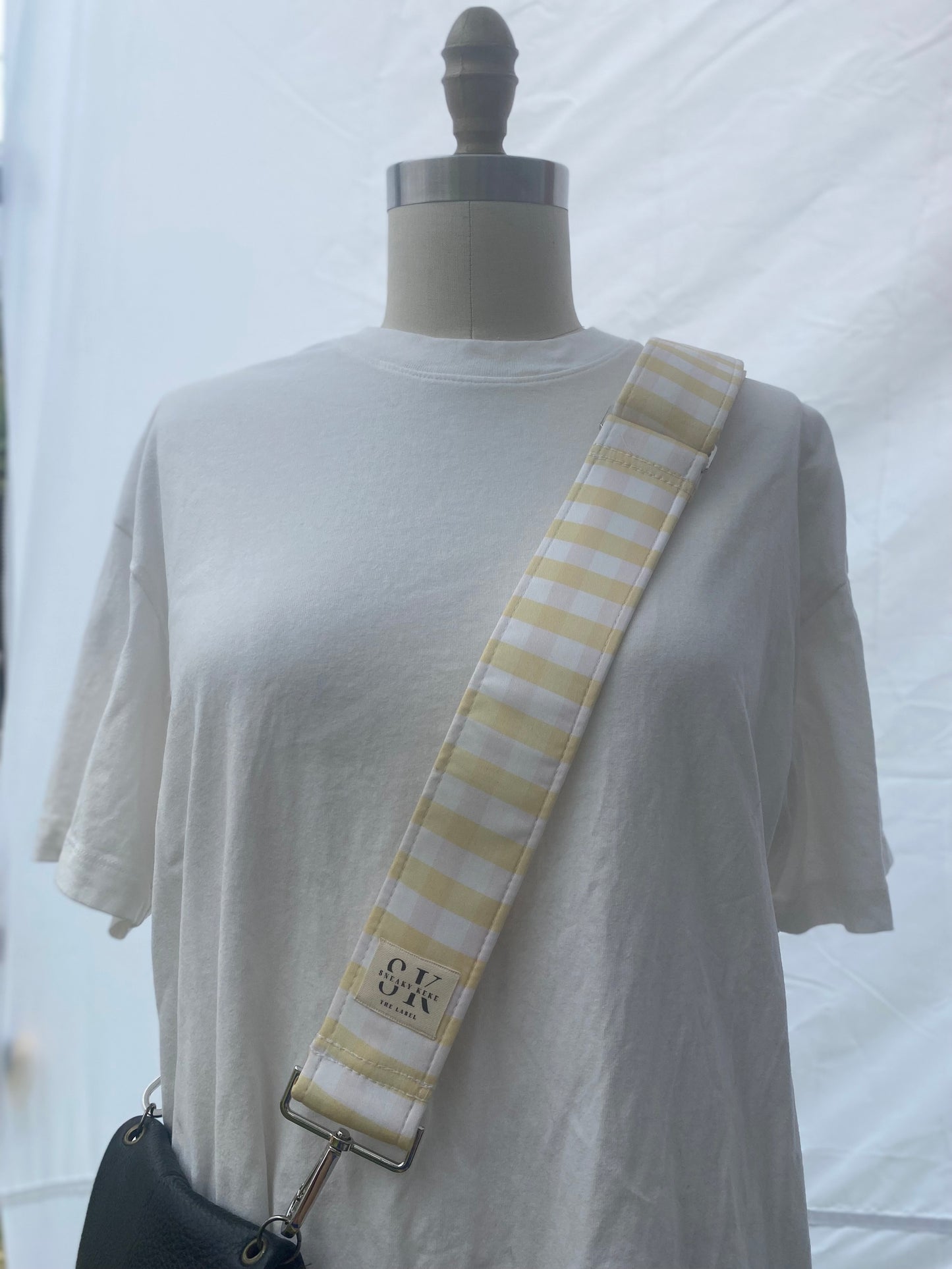 Lemon Drop Gingham Adjustable Bag Strap