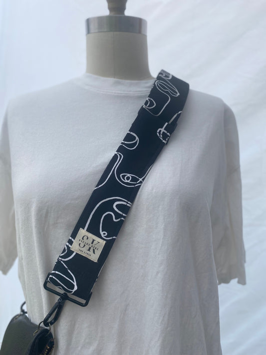 Abstract Black Adjustable Bag Strap